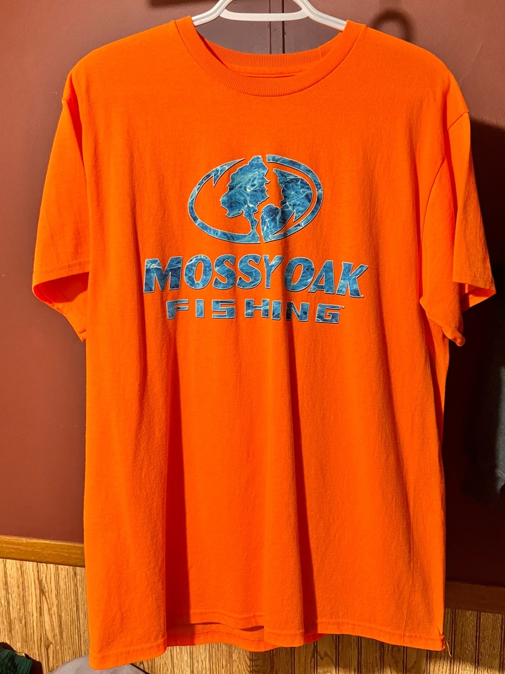 Mossy Oak Bright Orange Fishing Logo Short-Sleeve Tee